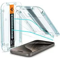 Spigen iPhone 15 Pro Glas.tR Ez Fit Hærdet Glas Skærmbeskyttelse - 2 Stk.