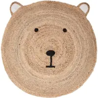 Atmosphera Jute-tæppe i form af en bamse, Ø 100 cm