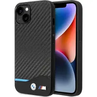 BMW Etui BMHCP14S22NBCK iPhone 14 6.1 "sort/sort Læder Carbon