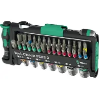 Wera Tool-Check PLUS 2 05049056001 Bitsæt 39 delar Krydskærv Phillips, TORX, TORX BO, Kærv, Unbrako, Indvendig firkant, Udvendig sekskant, Udvendig firkant