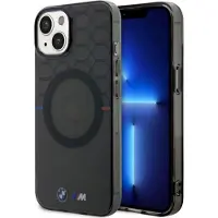 BMW iPhone 14 Pattern MagSafe Cover Grå