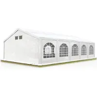 TOOLPORT 5x10m, Partytelt, PE-teltdug, hvid, med bundramme