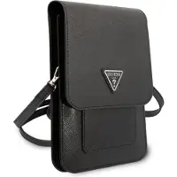 GUESS Håndtaske GUWBSATMBK sort / sort Saffiano Triangle