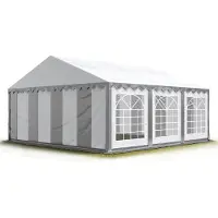 TOOLPORT 4x6m, Partytelt, PVC-teltdug, grå-hvid