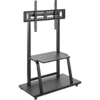 Deltaco Office - Vogn med hjul - robust - for fladt panel/AV-udstyr - stål - sort - skærmstørrelse: 37-100