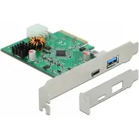 DeLOCK - USB-adapter - PCIe 2.0 x4 lavprofil - USB-C 3.2 Gen 2 med Power Delivery x 1 + USB 3.2 Gen 2 x 1