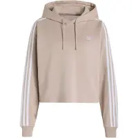 Adidas Originals Dame Adicolor 3 striber kort hættetrøje Wonder Taupe