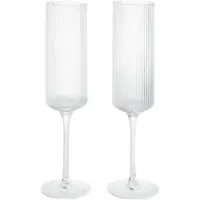 Ferm Living Ripple Champagne flutes champagneglas 15 cl 2-pak Clear