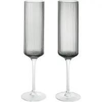 Ferm Living Ripple Champagne flutes champagneglas 15 cl 2-pak Smoked Grey