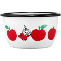 Muurla Moomin emaljeskål 30 cl Joyfull Apples-rød