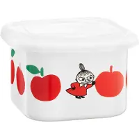 Muurla Moomin emaljekrukke med låg 0,67 L Joyfull Apples-rød