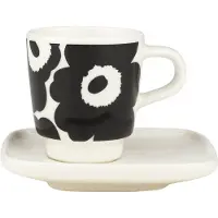 Marimekko Unikko espressokop med underkop 2 stk. Black-white