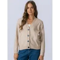 TeeShoppen Cardigan ' Knitted Cardigan ' beige