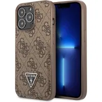 GUESS 4G Triangle Logo Cardslot-etui til iPhone 13 Pro / 13 - Brun