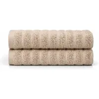 Borg Living Bomulds håndklæder - 100% kæmmet bomuld - Badehåndklæder 70x140 cm - 2-pak - Sand