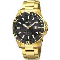 Festina Herreur F20533-2 Diver Sort/Gul guldtonet stål Ø44 mm