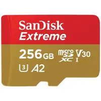 SanDisk Extreme - Flashhukommelseskort - 256 GB - A2 / Video Class V30 / UHS-I U3 / Class10 - microSDXC UHS-I