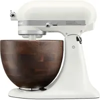 KitchenAid Aritsan 5KSM156 køkkenmaskine med træskål 4,7 L Porcelain white-walnut