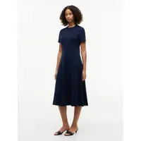 Tommy Hilfiger Interlock F&f Kortærmet Midi-kjole