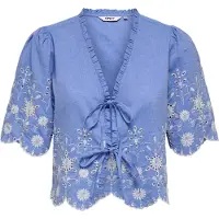 ONLY Bluse 'ONLMiffy' royalblå / offwhite