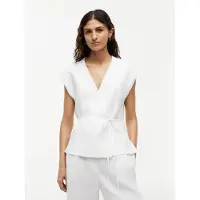 Tommy Hilfiger Jakkesætsvest 'Blend Wrap Waistcoat' hvid