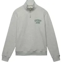 Superdry Superdrytil mænd. M2014438A Sudadera Ath Ess Half Zip grå (XXL), Casual, Bomuld, Lange ærmer
