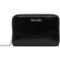 Calvin Klein Tegnebog 'Foil Logo Zip-around Glossy' sort