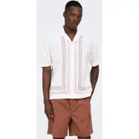 Only & Sons Skjorte 'ONSNero' cappuccino / hvid