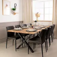 House of Sander Plankebord i massiv eg | Model Curve Med X-Base i stål | 120x80 cm / Natur Olie