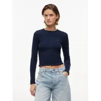 Tommy Hilfiger Shirts 'Ruffle Slim Long Sleeve' navy