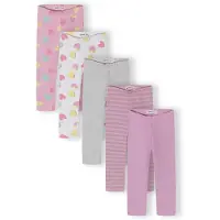 MINOTI Leggings grå-meleret / lilla / lys pink / hvid