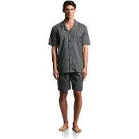 Emporio Armani Emporio Armanitil mænd. EM001372_AF19318 Pyjamas med bermudashorts i marineblå mønstret musselin (M), Afslappet, Bomuld, Korte ærmer