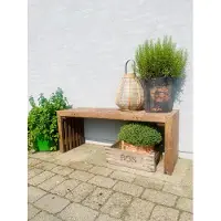 Kabeltromlen Trallebænk | Brunbejdset | 100 cm