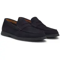 BOSS Ruskindsloafers med pennydetalje med logo