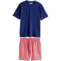 Next Pyjamas kort navy / rød / lys rød / hvid