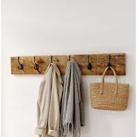 Kabeltromlen Knagerække på lakeret genbrugstræ | 50 cm - 3 knager