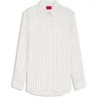 HUGO Oversize fit skjorte i kanvas med striber
