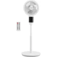 Vevor 23 cm sokkelventilator, 80° oscillerende gulvventilator med stillegående jævnstrømsmotor, fjernbetjening, 9 hastigheder og 4 smarte tilstande, 24 timer, justerbar højde, til hjemmet, soveværelse