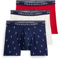 Ralph Lauren Polo Ralph Laurentil mænd. 714830300102 Sæt med 3 boksershorts i elastisk bomuld marineblå, hvid, rød (M), Afslappet