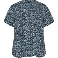 Zizzi Bluse 'Caanni' navy / mørkeblå / pueblo / hvid