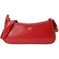 Calvin Klein Skuldertaske 'Monogram Logo Plaque Shoulder' rød