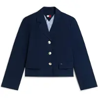 Tommy Hilfiger Blazer 'Gold-tone Button Regular Fit Cropped Blazer' navy