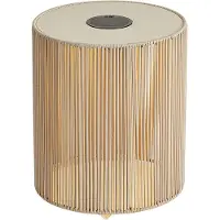 QAZQA Moderne udendørs bordlampe beige inkl. LED genopladelig og solcelle IP54 - Rope