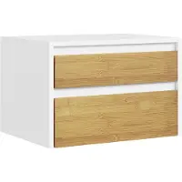 SoBuy Hvid Natbord 2 Skuffer Push-to-Open 40x30x26 cm
