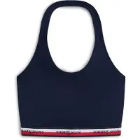 Tommy Hilfiger Overdel 'Logo Tape Slim Halterneck Crop' navy / knaldrød / hvid