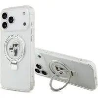 Karl Lagerfeld iPhone 17 Pro Max Ringstand Karl & Choupette Mag Case - Hvid