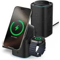 Spigen Essential EF223MS 3-in-1 QI2 Wireless Charger - Black