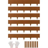 Vevor Stål Landskabskant, 6 pakker 40 x 8 tommer Vejrbestandig &amp; Forrustet Metal Landskabskant, Bøjelig Havekant, Hajspyd, Plænekant til Blomsterbed Havestiopdeler