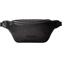 Calvin Klein Bæltetaske 'Coated Emblem Print' mørkegrå / sort