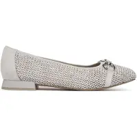 Caprice Ballerina, grey, made of Leather and synthetic with Trapeze heel, Size 42